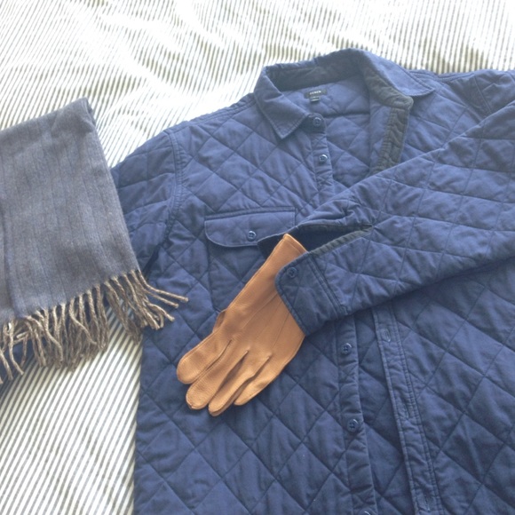 J. Crew. Quilted Jacket. L. Navy. Men