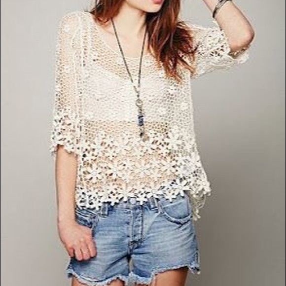 Free people crochet layering top