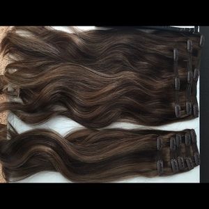 Cashmere hair extensions in scarlet brunette