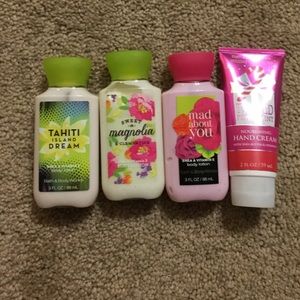 Travel size body lotion and hand cream