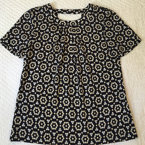 J.CREW NAVY PATTERNED BLOUSE