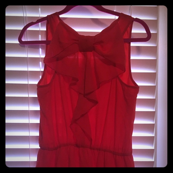 Red dress with bow on the back. Size Large.