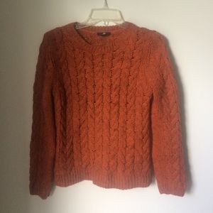 🔴H&M Orange Chunky Knit Sweat