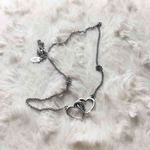 (SOLD) Double Heart Necklace - James Avery