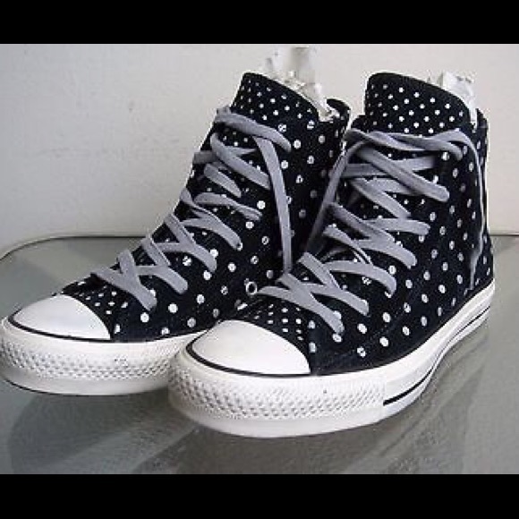 Converse all star hightops Blk w/silver dots