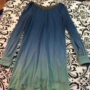 Ombré dress with keyhole arms/above knee