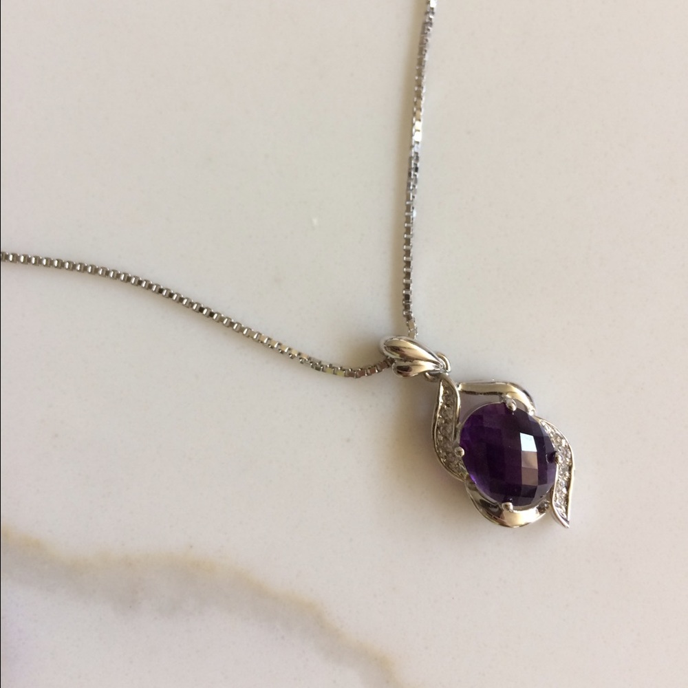 Silver amethyst necklace