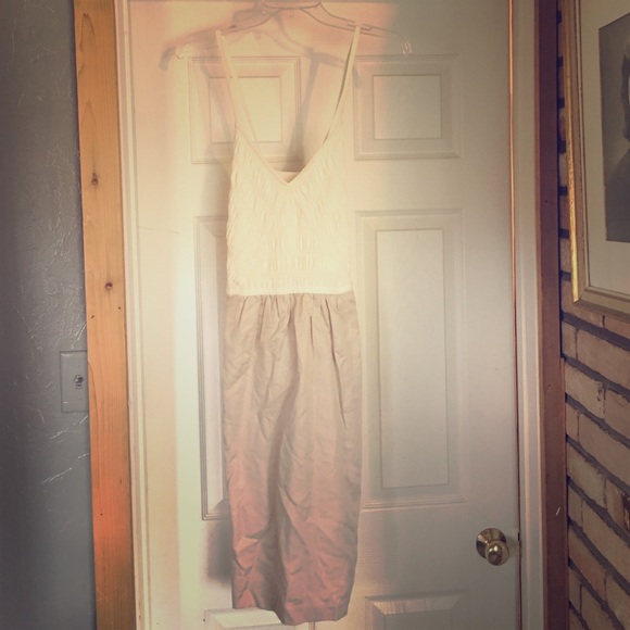 Banana Republic cream and tan dress