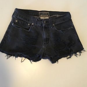 Vintage distressed Levis cut off jean shorts