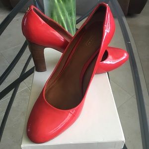 Patent Leather Coach Pumps