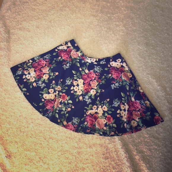 Floral printed skater skirt