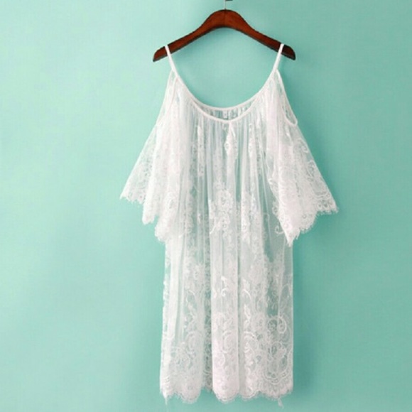 White lace coverup