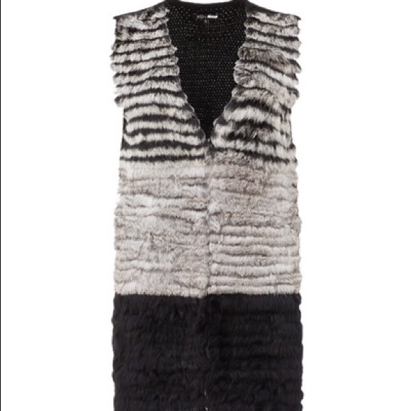 ombré rabbit fur vest - Picture 2 of 3