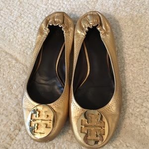 Tory burch gold flats
