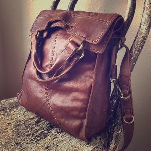 Lucky Brand glove leather crossbody foldover  bag