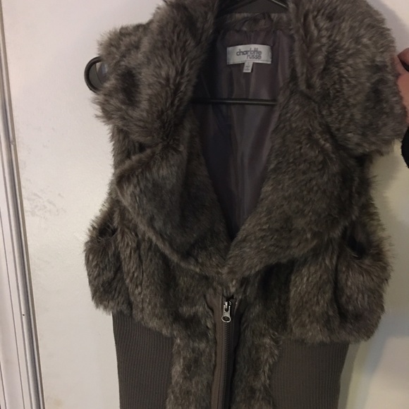 Brown fur vest