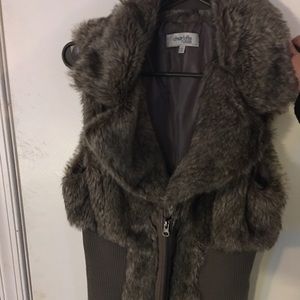 Brown fur vest