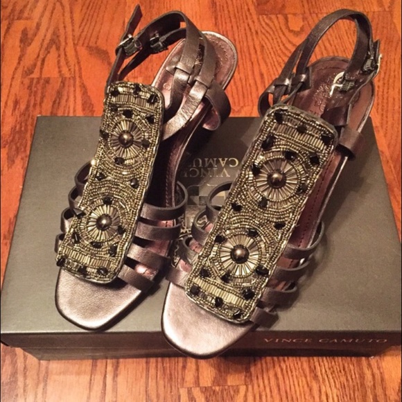 Vince Camuto Metallic Wedges - Picture 3 of 4