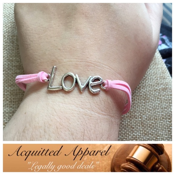 Acquitted Apparel Jewelry - Pink Leather Love Bracelet ❤️