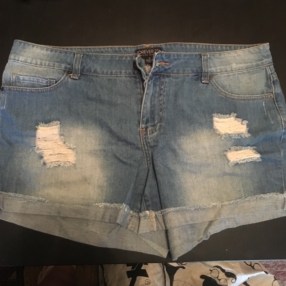 Forever 21 plus jean shorts.