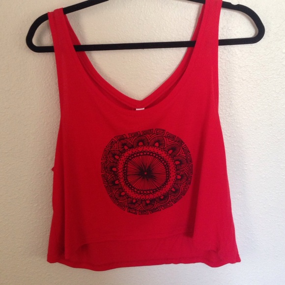 Reverie Mandala Crop Tank in Red