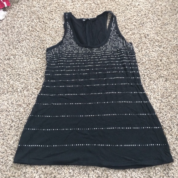 Express black tank with silver and grey details
