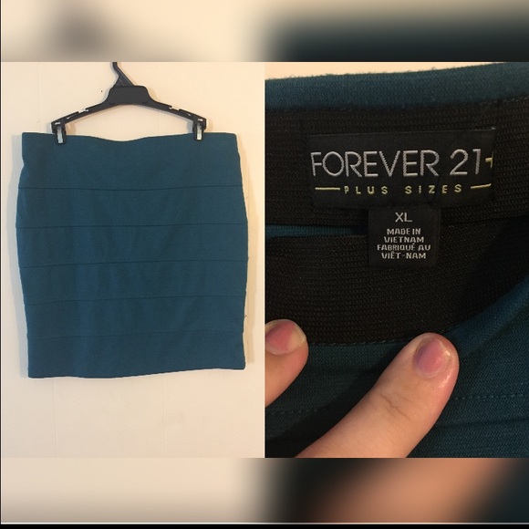 Beautiful Teal Forever 21+ Bodycon Mini Skirt
