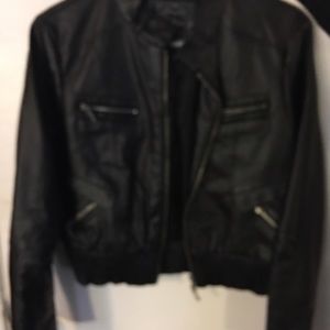 Black leather jacket