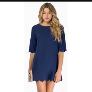 TOBI sweetly scalloped dress navy