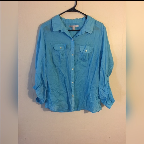 Light Blue Old Navy Button Up Blouse
