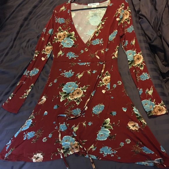Floral print long sleeve dress