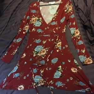 Floral print long sleeve dress