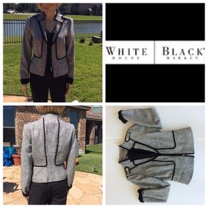 WHBM jacket sz 4, black detailing zipper front