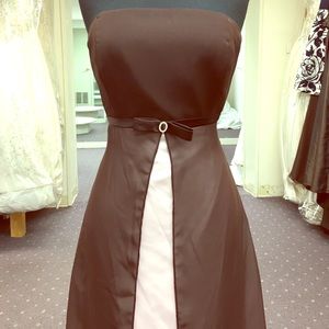 Chocolate brown and baby pink gown