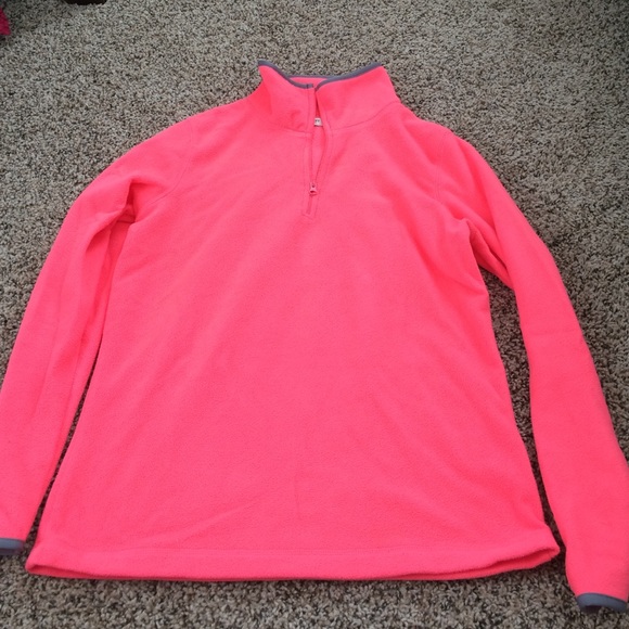 Old Navy neon coral fleece pullover