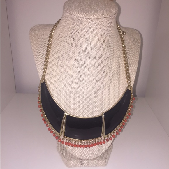 Gold and black necklace