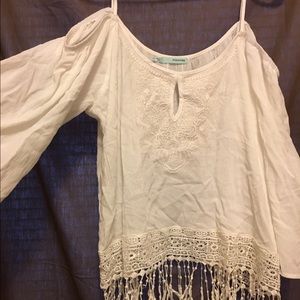 Maurice's boho off the shoulder white blouse