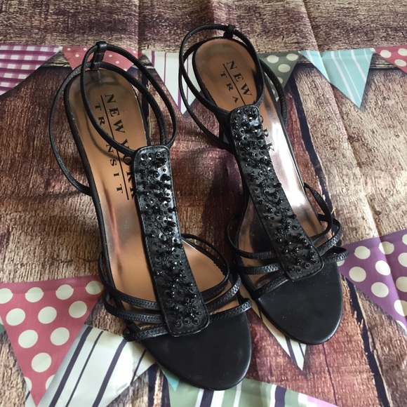 Black strappy shoes