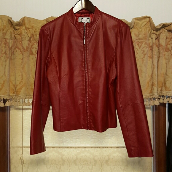 Clio Red Leather Jacket