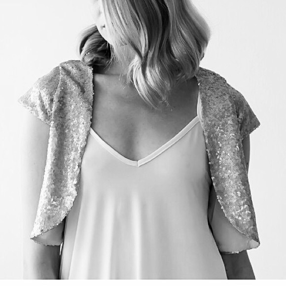 Silver sequin shrug