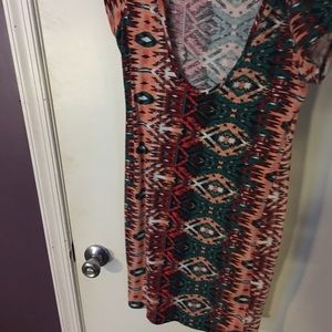Tribal patterned mini dress