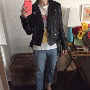 Vegan leather biker jacket