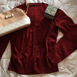 Maurice's Cardigan, Size S, Burgundy $10