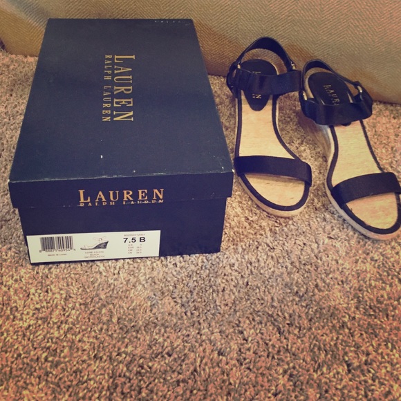 Ralph Lauren sandals. Black and Tan