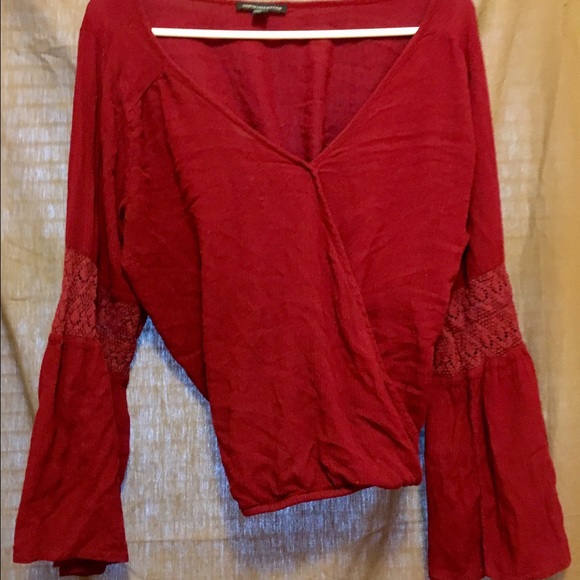 American eagle peasant blouse maroon color - Picture 1 of 1