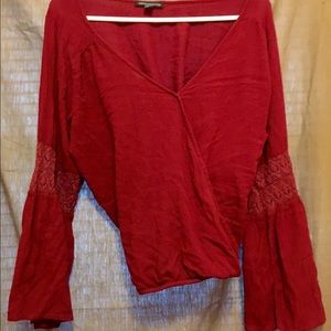 American eagle peasant blouse maroon color