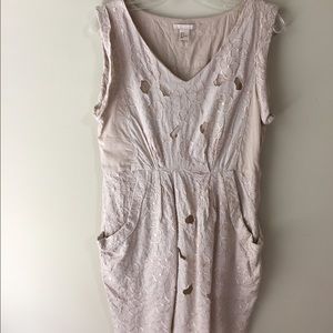 H&M floral eyelet embroidered dress blush