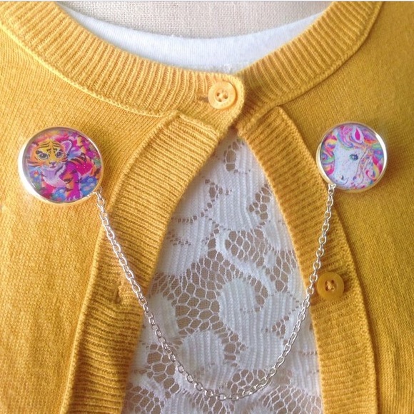 💖🦄 Lisa Frank Sweater Guard Brooch 🦄💖 - Picture 3 of 3