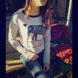 Elephant print long sleeve shirt