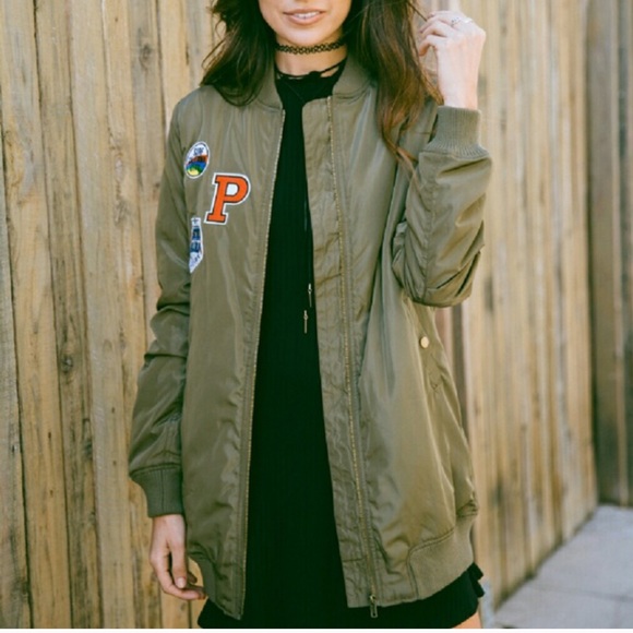 Olive Bomber Jacket - Picture 2 of 3